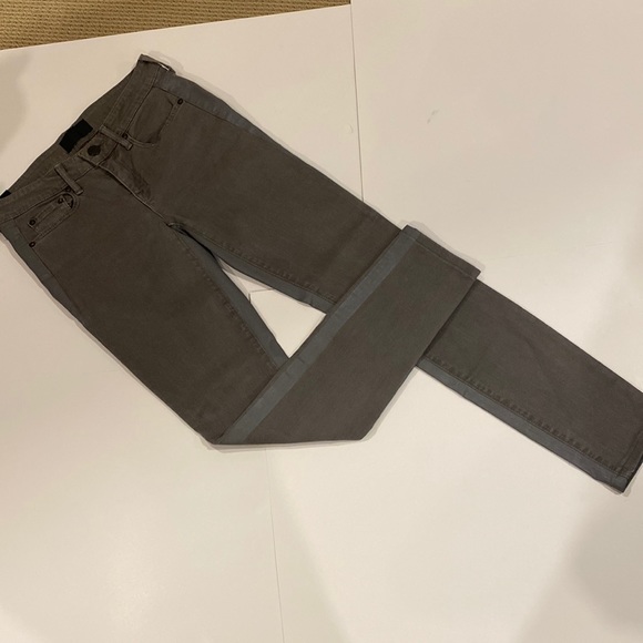 VINCE GRAY JEAN WITH  PLASTIC COATING STRIPS INSIDE SEAM & ' OUTSIDE - Picture 2 of 16